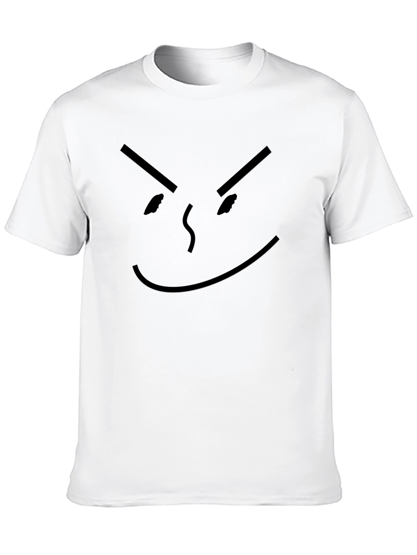 Mens Black Graphic T-Shirt - Cartoon Face