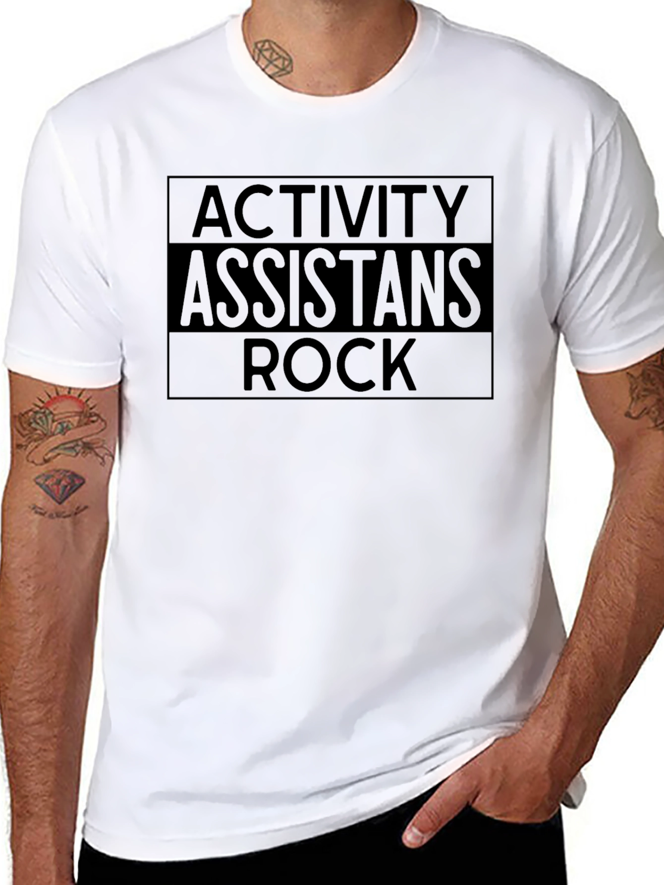 Activity Assistants Rock T-Shirt - Black Graphic Tee