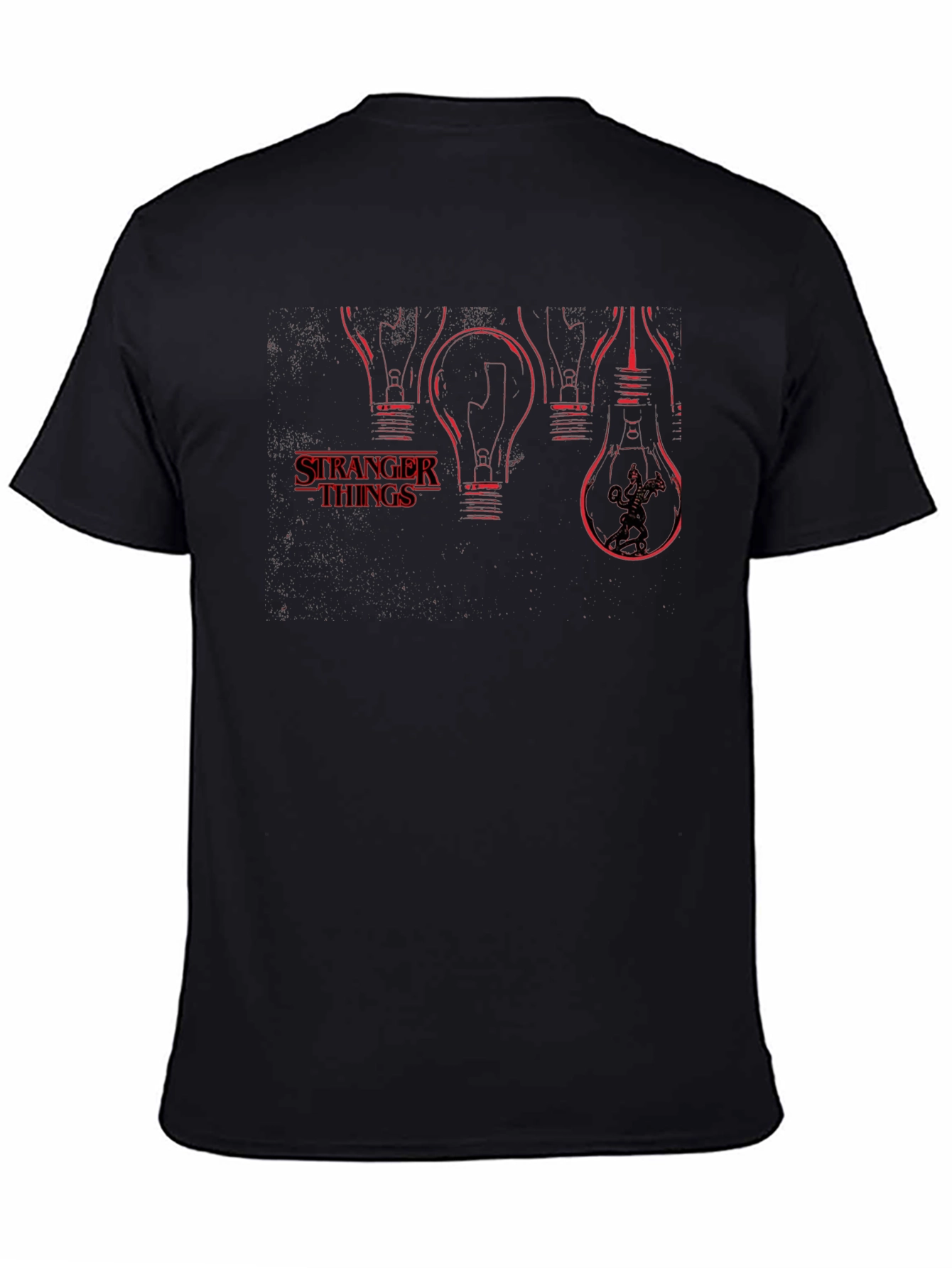 Stranger Things Light Bulb T-Shirt - Black