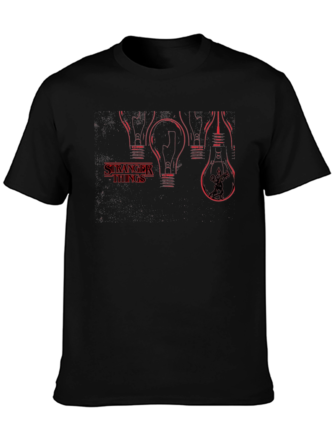 Stranger Things Light Bulb T-Shirt - Black