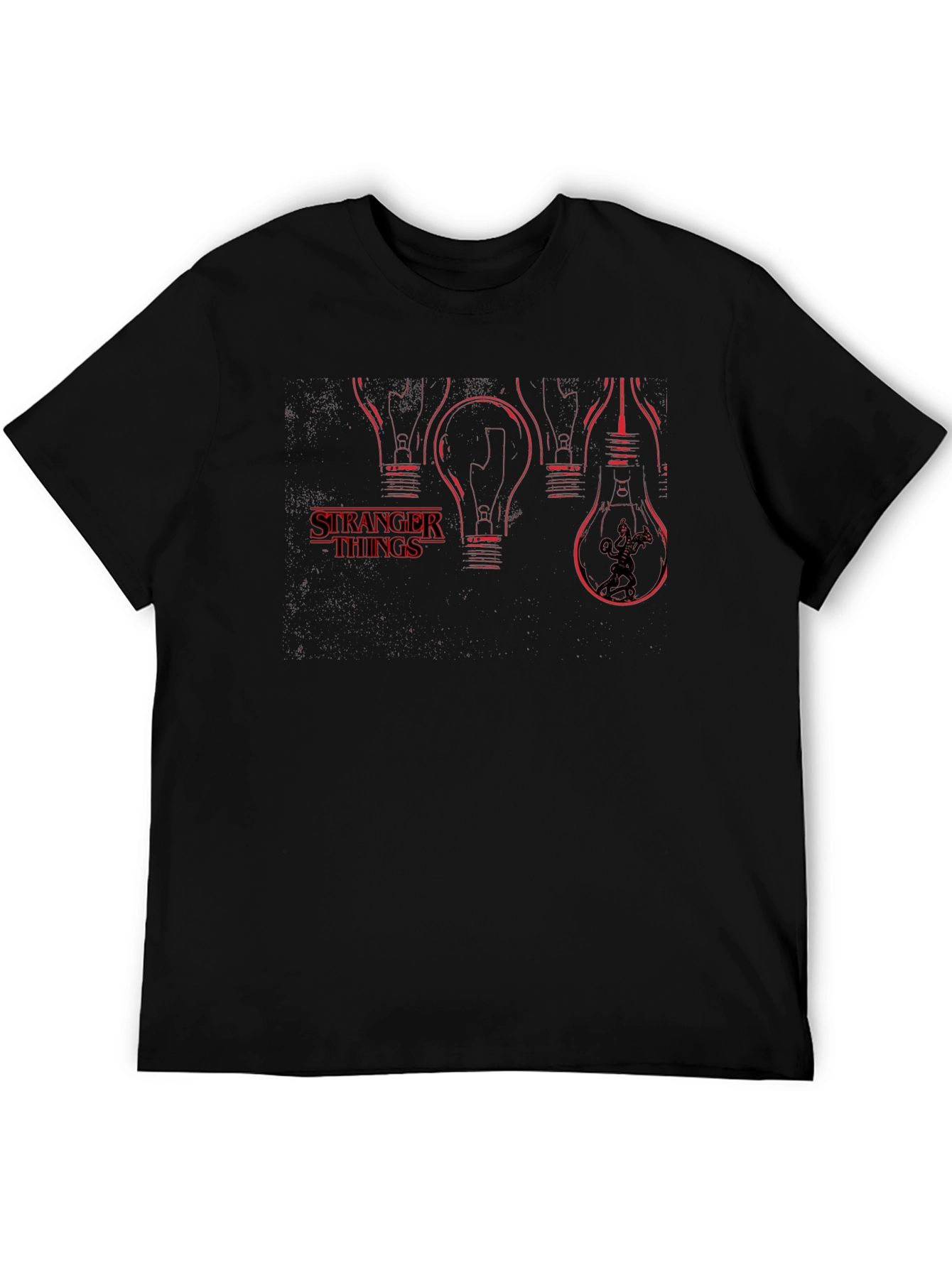 Stranger Things Light Bulb T-Shirt - Black