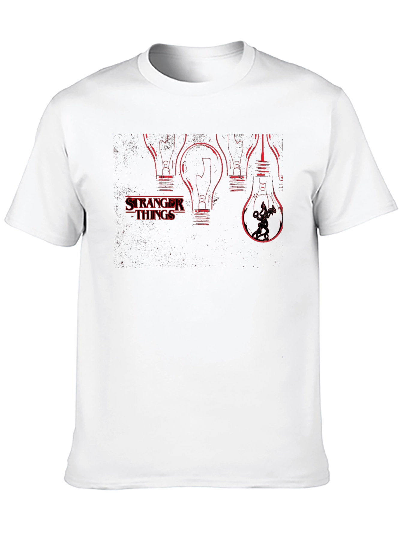 Stranger Things Light Bulb T-Shirt - Black