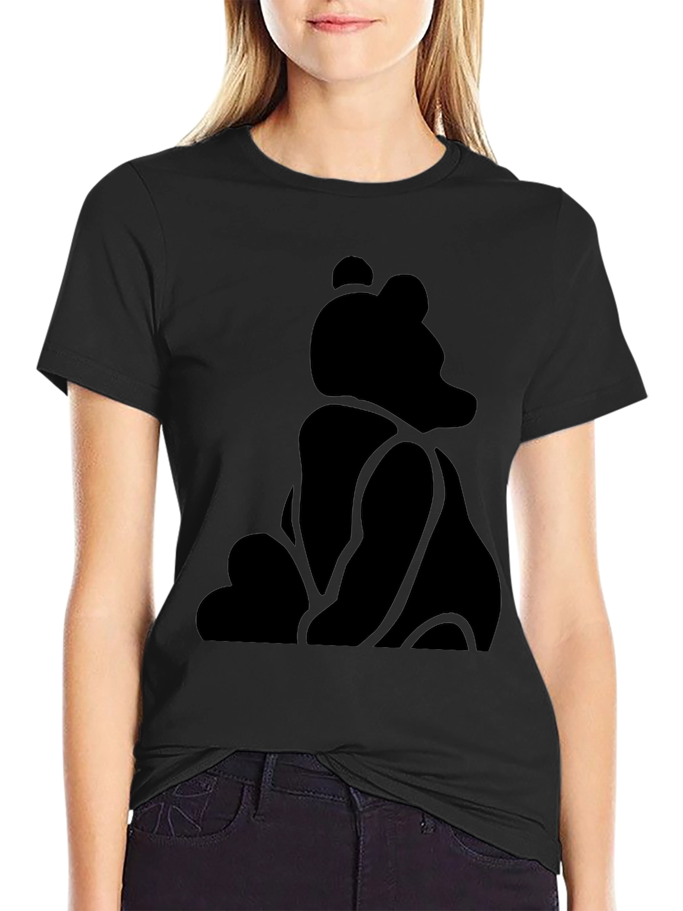 Silhouette Bear Graphic Tee - Classic Black