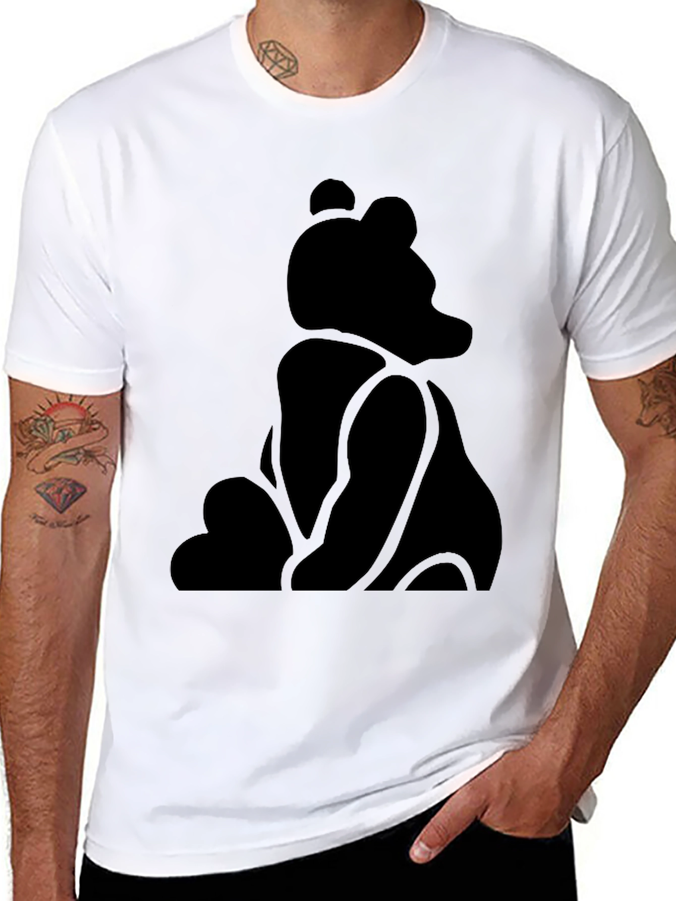 Silhouette Bear Graphic Tee - Classic Black