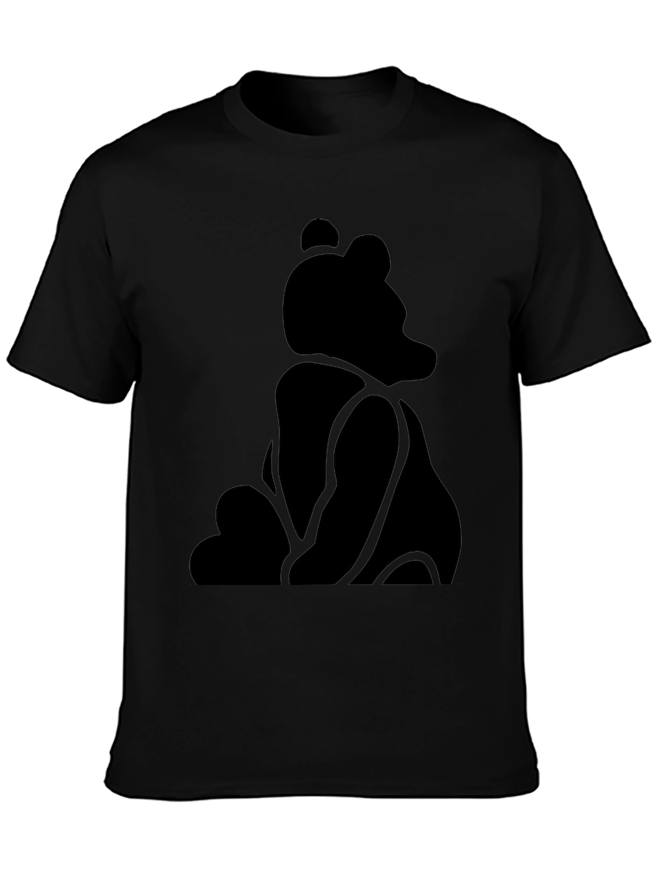 Silhouette Bear Graphic Tee - Classic Black