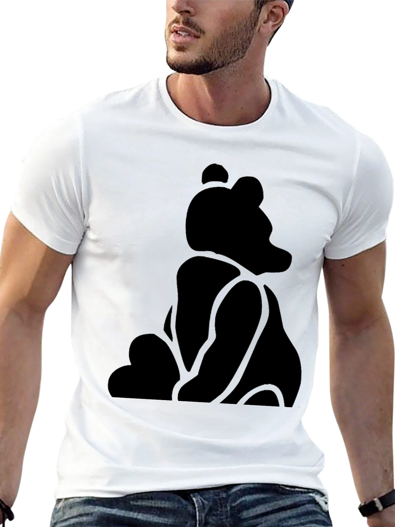 Silhouette Bear Graphic Tee - Classic Black