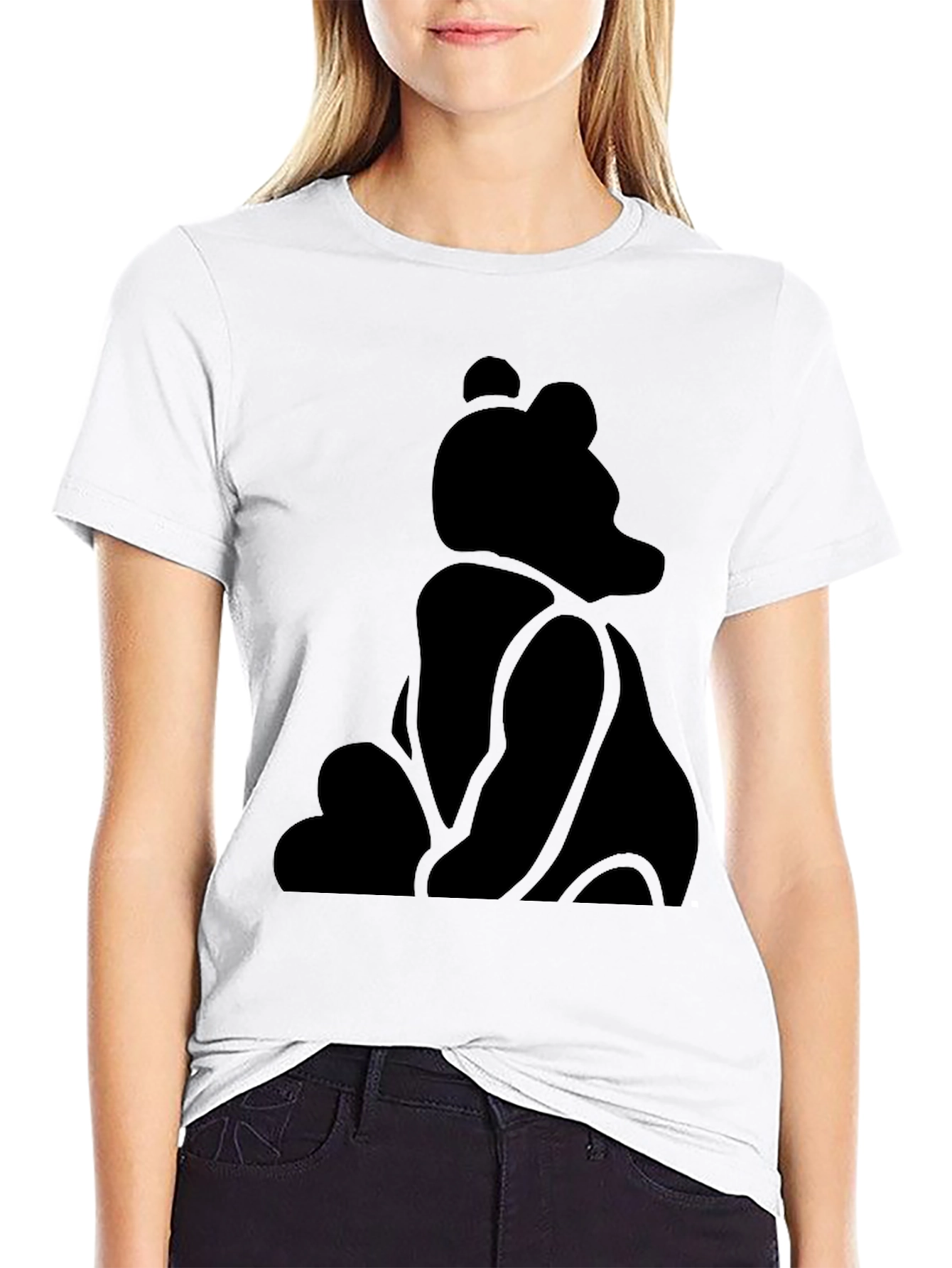 Silhouette Bear Graphic Tee - Classic Black