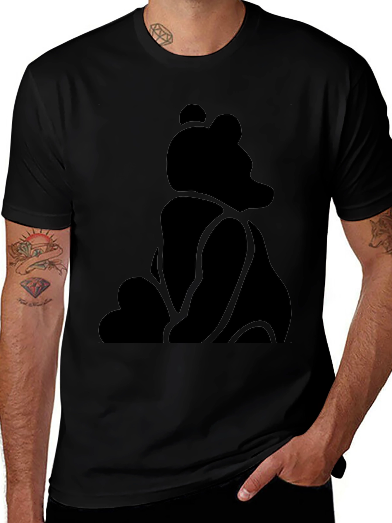 Silhouette Bear Graphic Tee - Classic Black