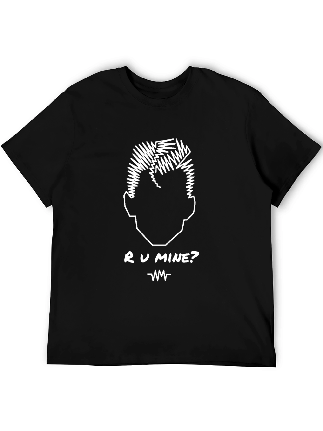 R U Mine? Graphic Print Black T-Shirt