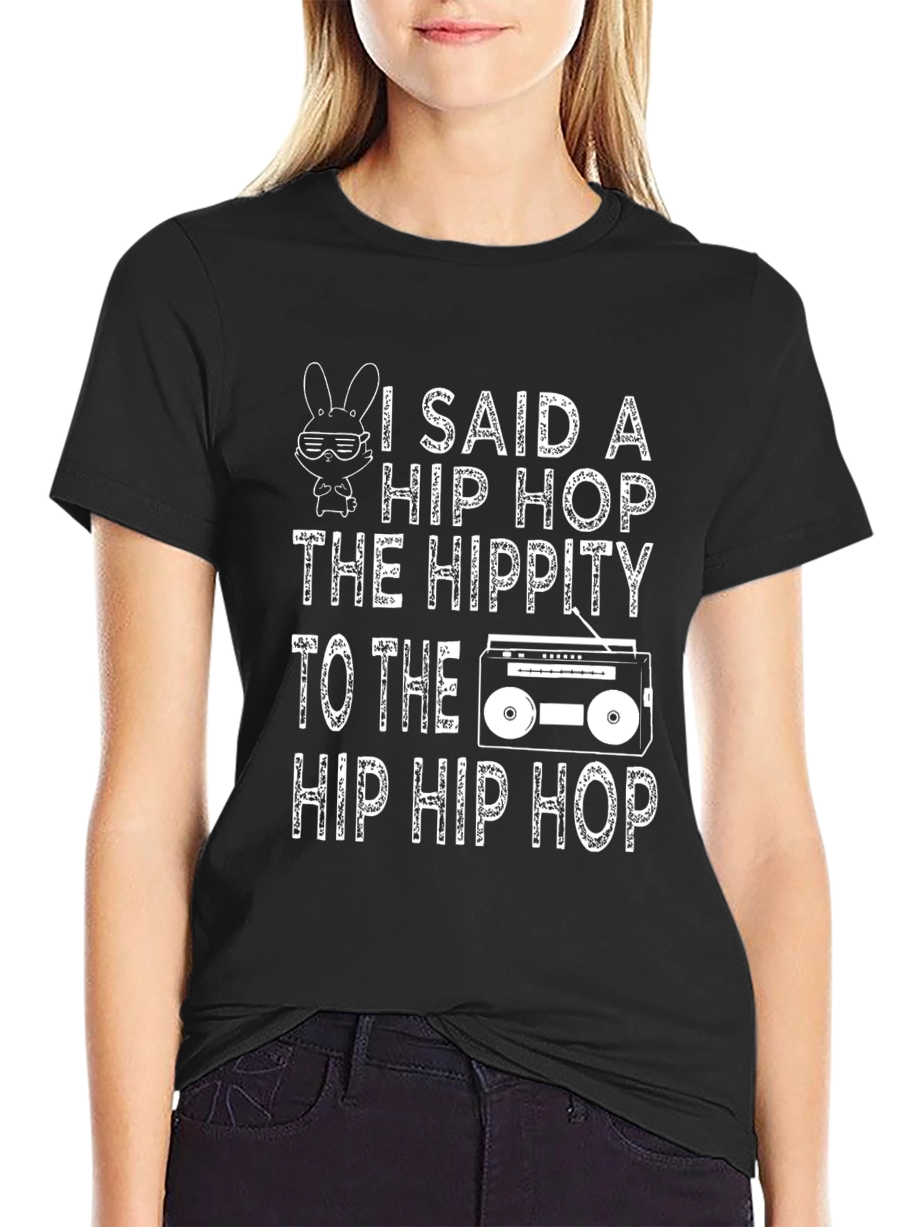 Hip Hop Hippity T-Shirt Funny Easter Bunny Design