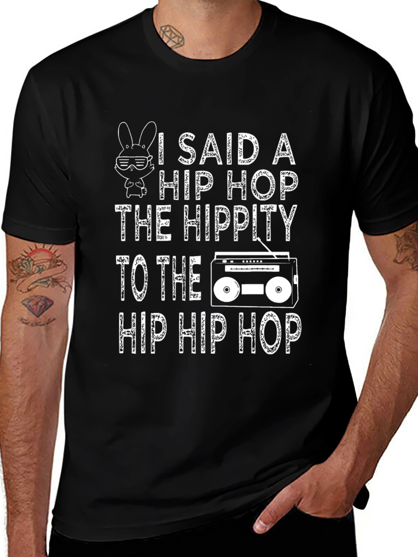 Hip Hop Hippity T-Shirt Funny Easter Bunny Design
