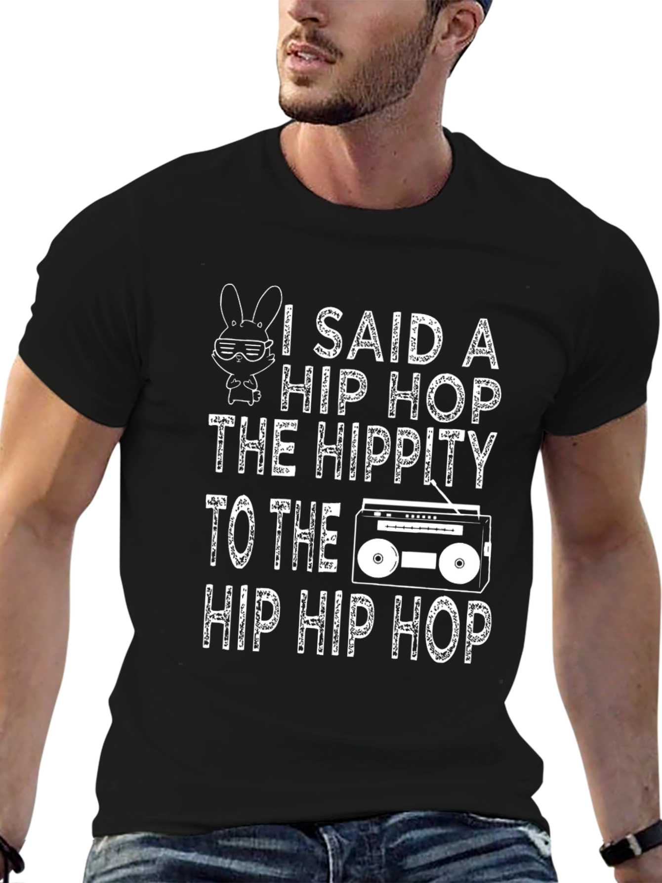 Hip Hop Hippity T-Shirt Funny Easter Bunny Design