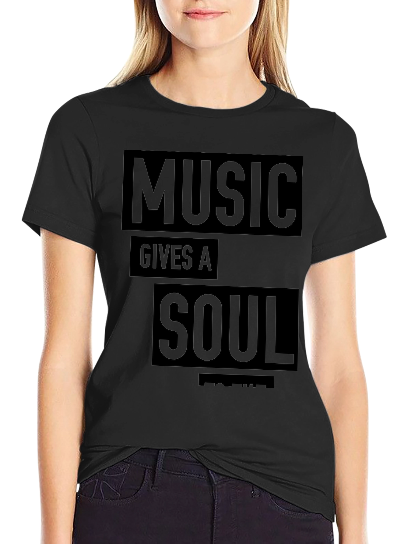 Music Gives A Soul T-Shirt - Black Graphic Tee