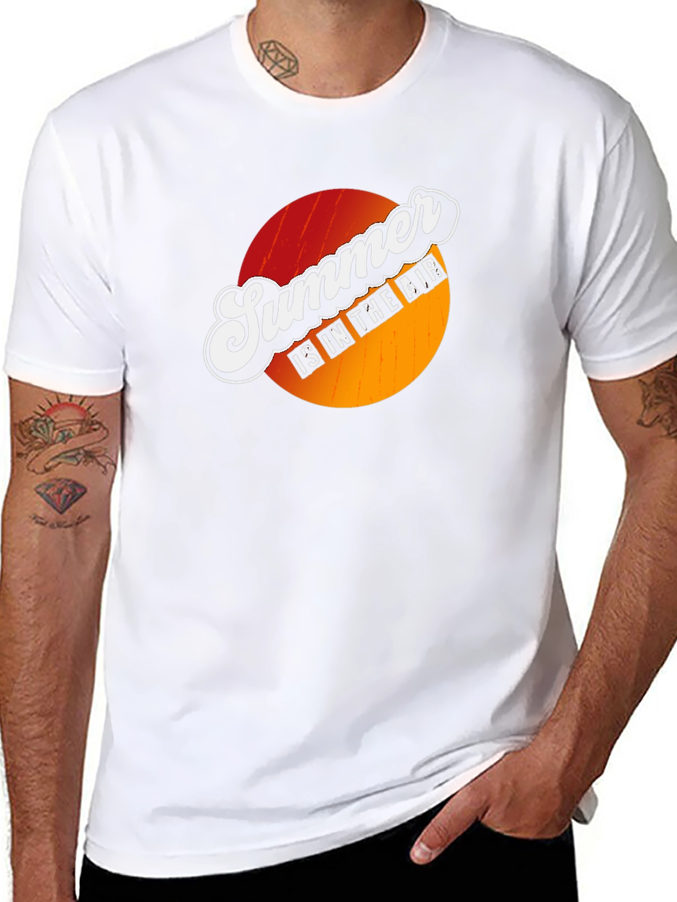 Summer is in the Air Graphic T-Shirt - Black