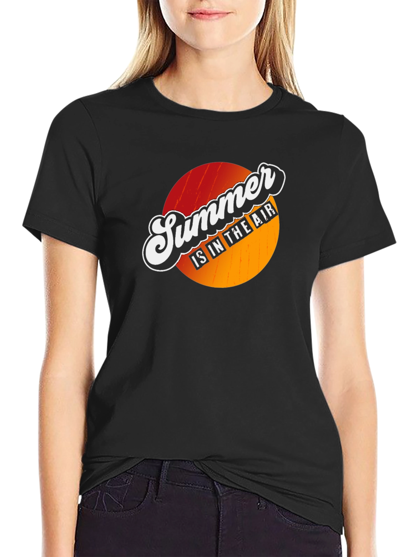 Summer is in the Air Graphic T-Shirt - Black