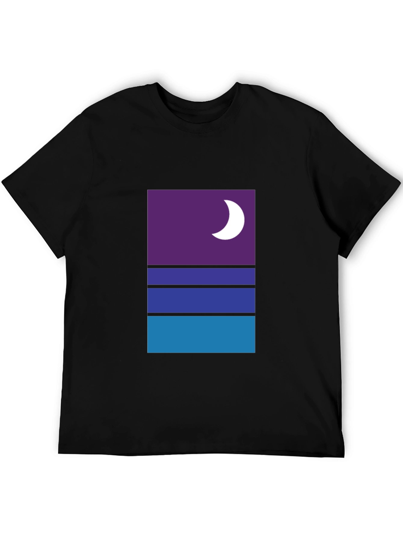 Modern Nightscape Graphic Tee - Black Cotton Blend