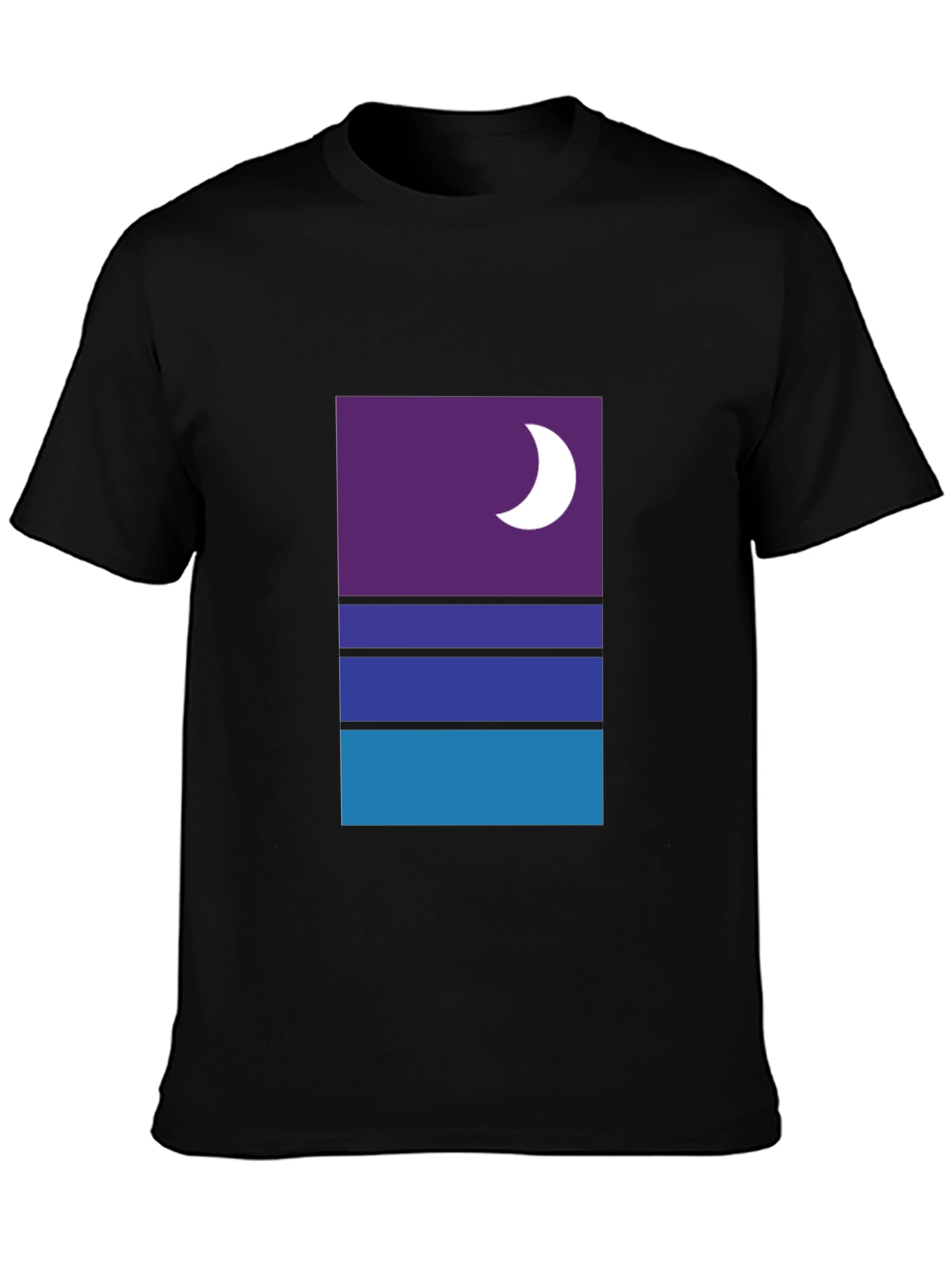 Modern Nightscape Graphic Tee - Black Cotton Blend