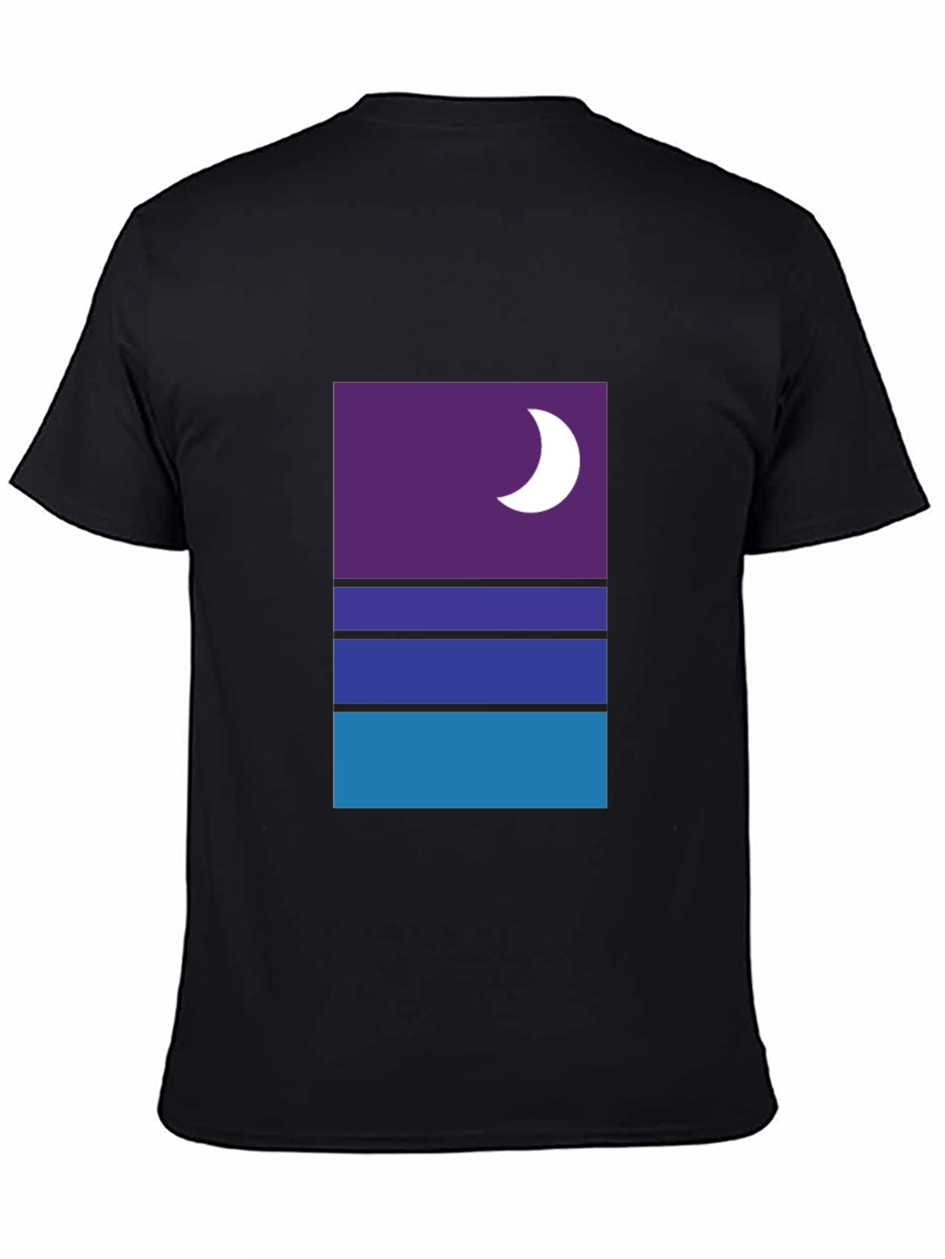 Modern Nightscape Graphic Tee - Black Cotton Blend