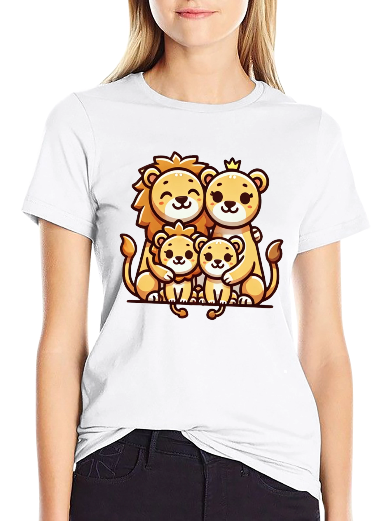 Lion Family Graphic Tee - Cute Animal Print