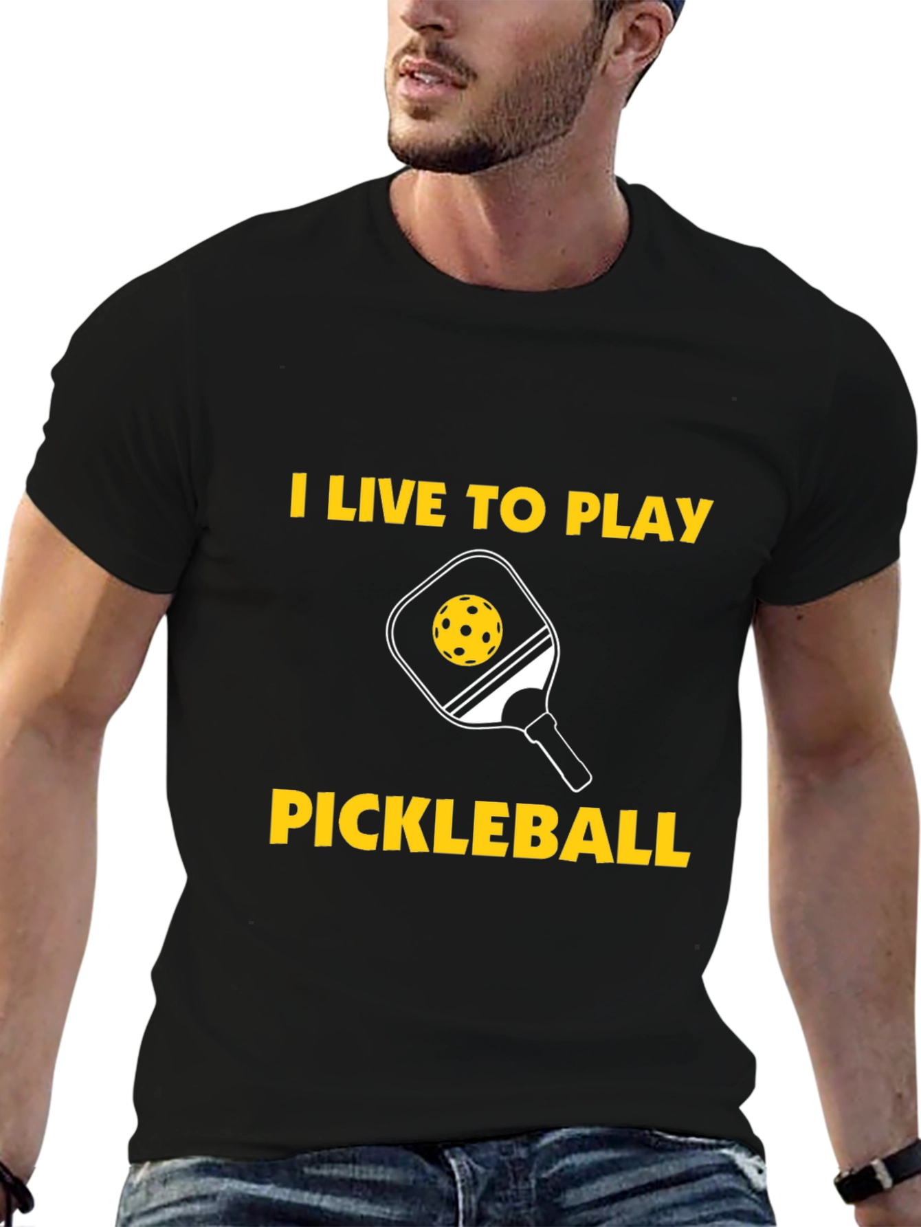 I Live to Play Pickleball Graphic T-Shirt