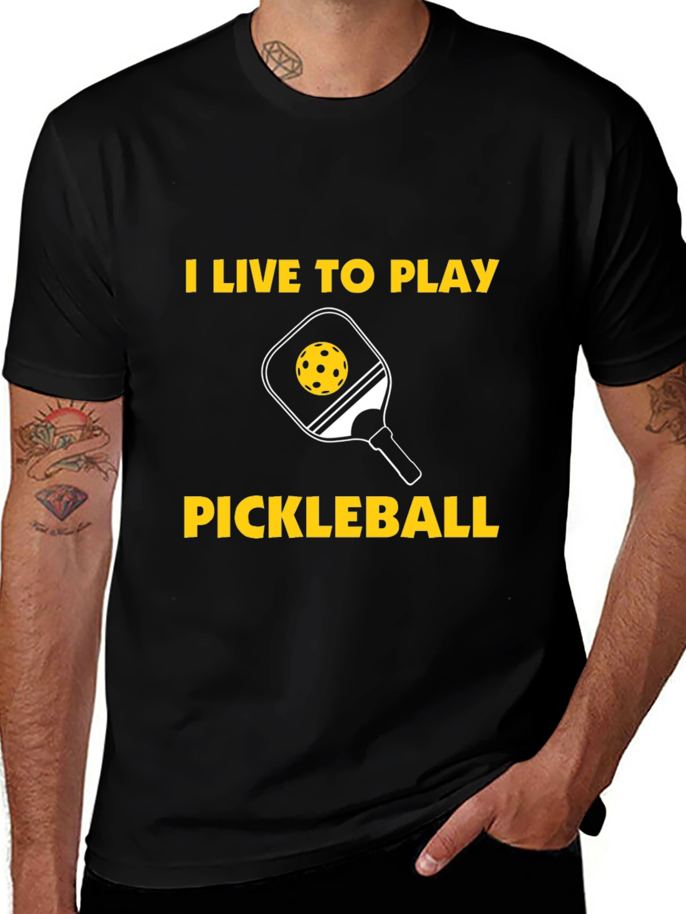 I Live to Play Pickleball Graphic T-Shirt