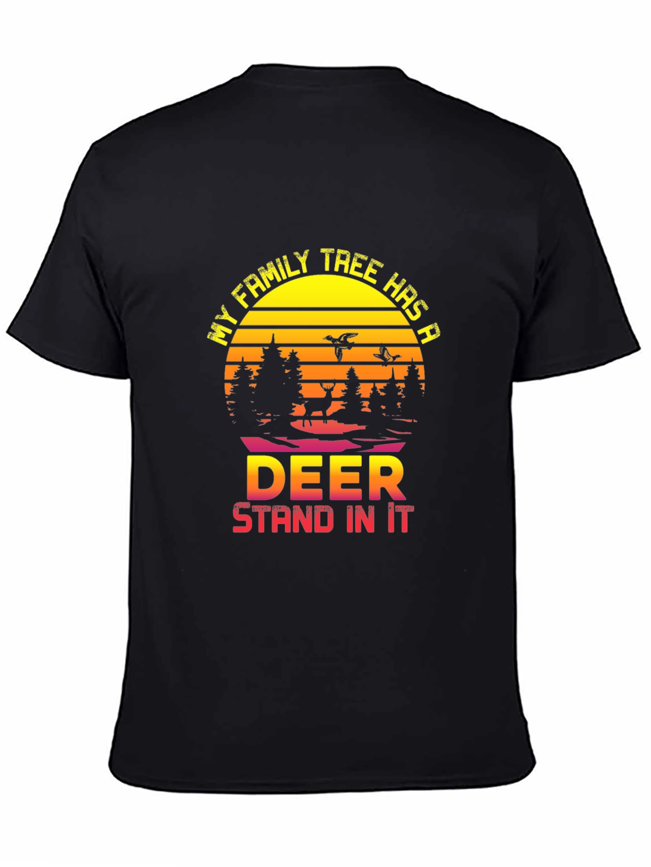Deer Family Tree Graphic T-Shirt
