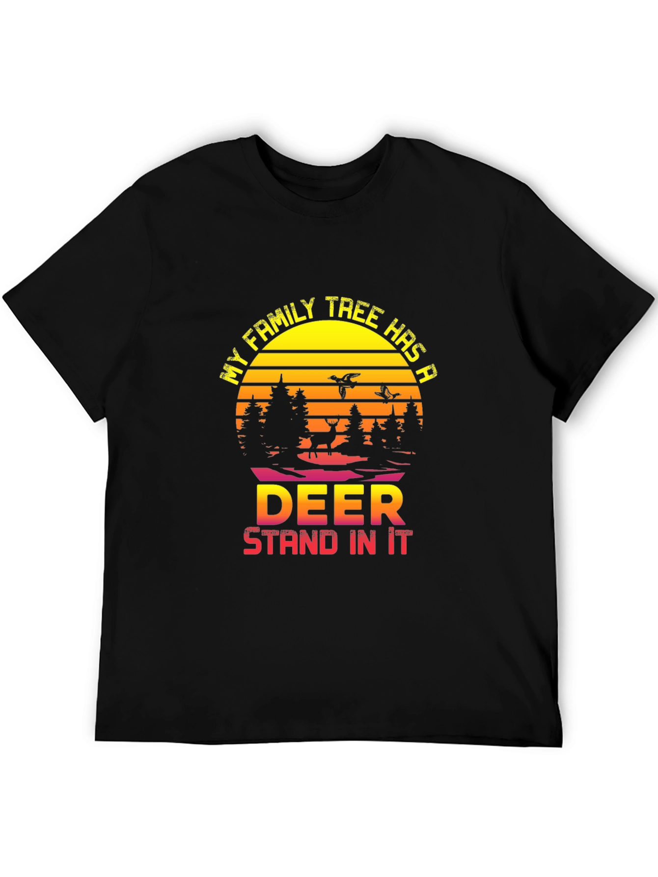 Deer Family Tree Graphic T-Shirt