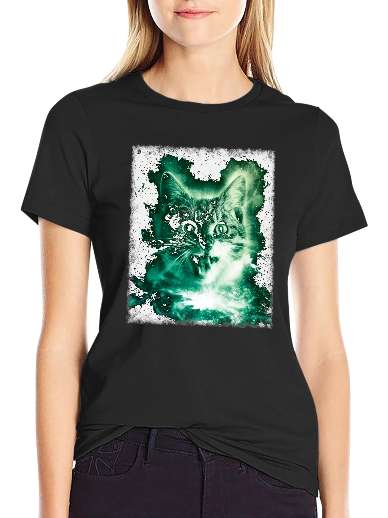 Emerald Cat Graphic Tee