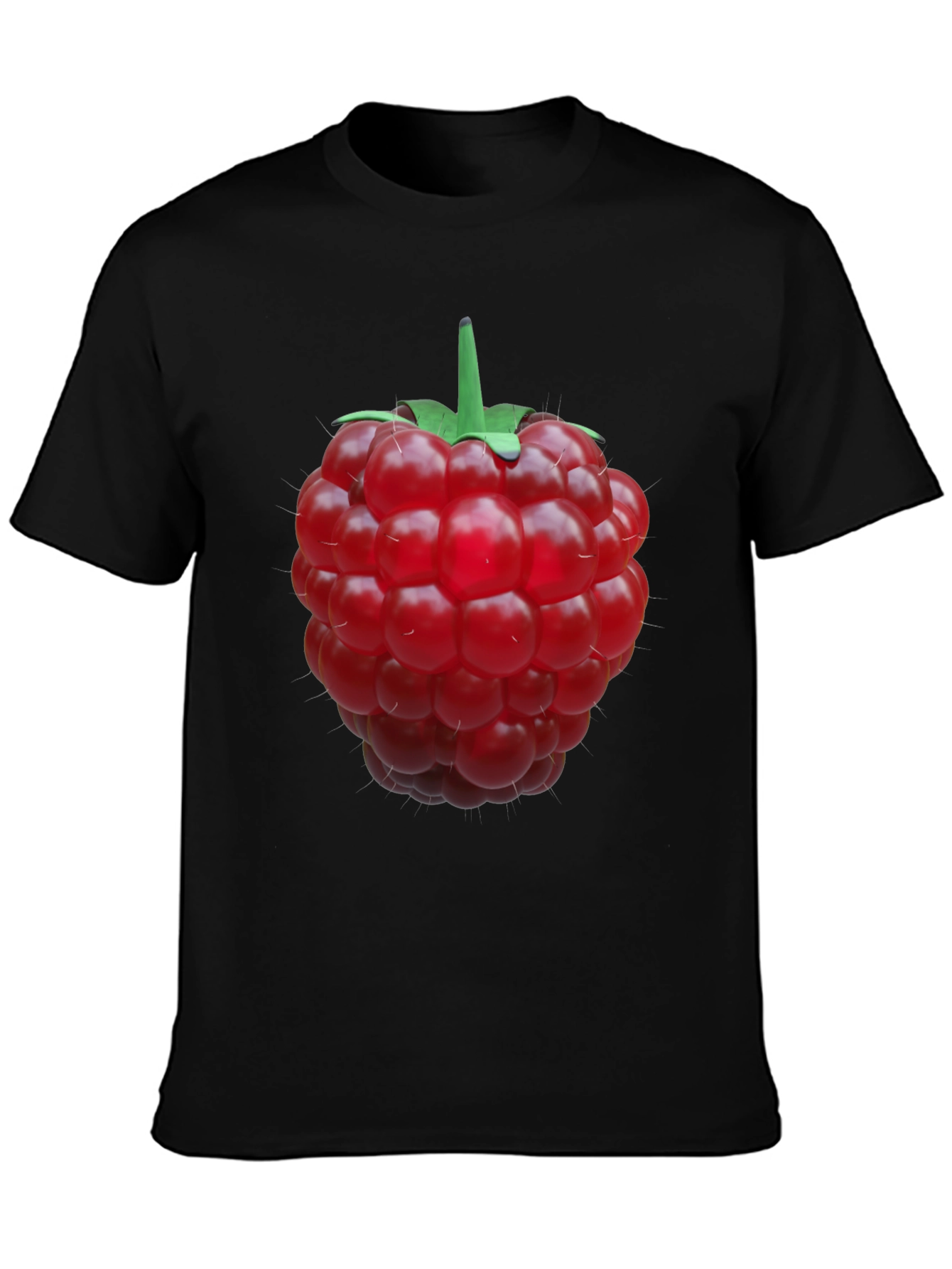 Raspberry Graphic Black T-Shirt