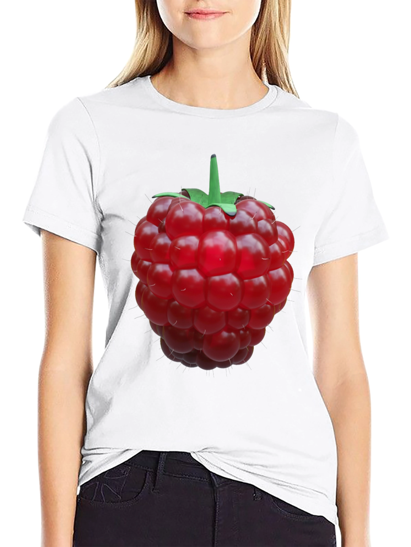 Raspberry Graphic Black T-Shirt