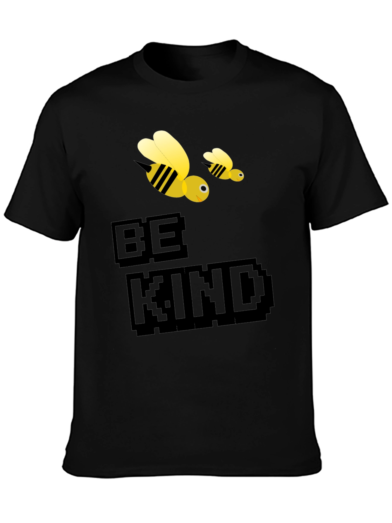 Be Kind Bee Graphic Tee - Black Cotton T-Shirt
