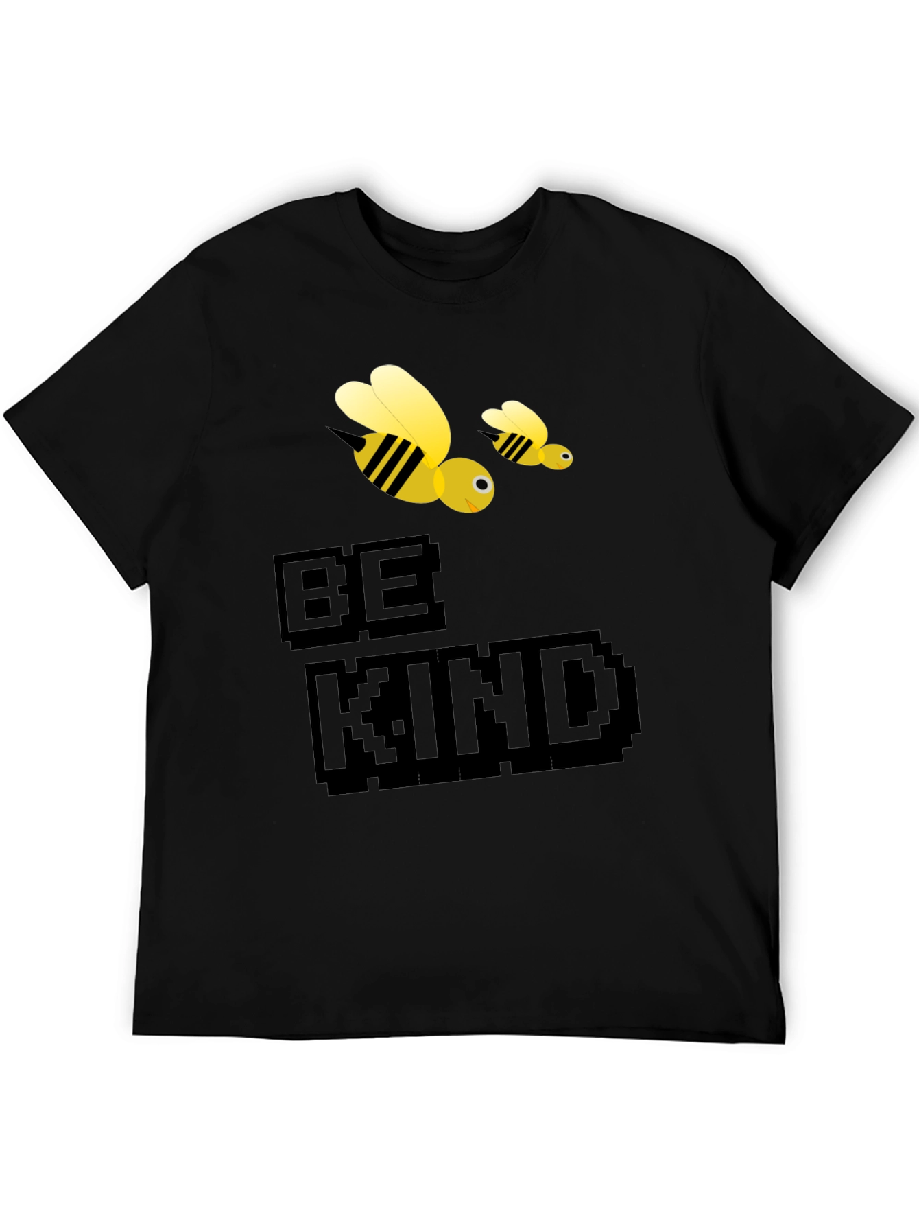 Be Kind Bee Graphic Tee - Black Cotton T-Shirt