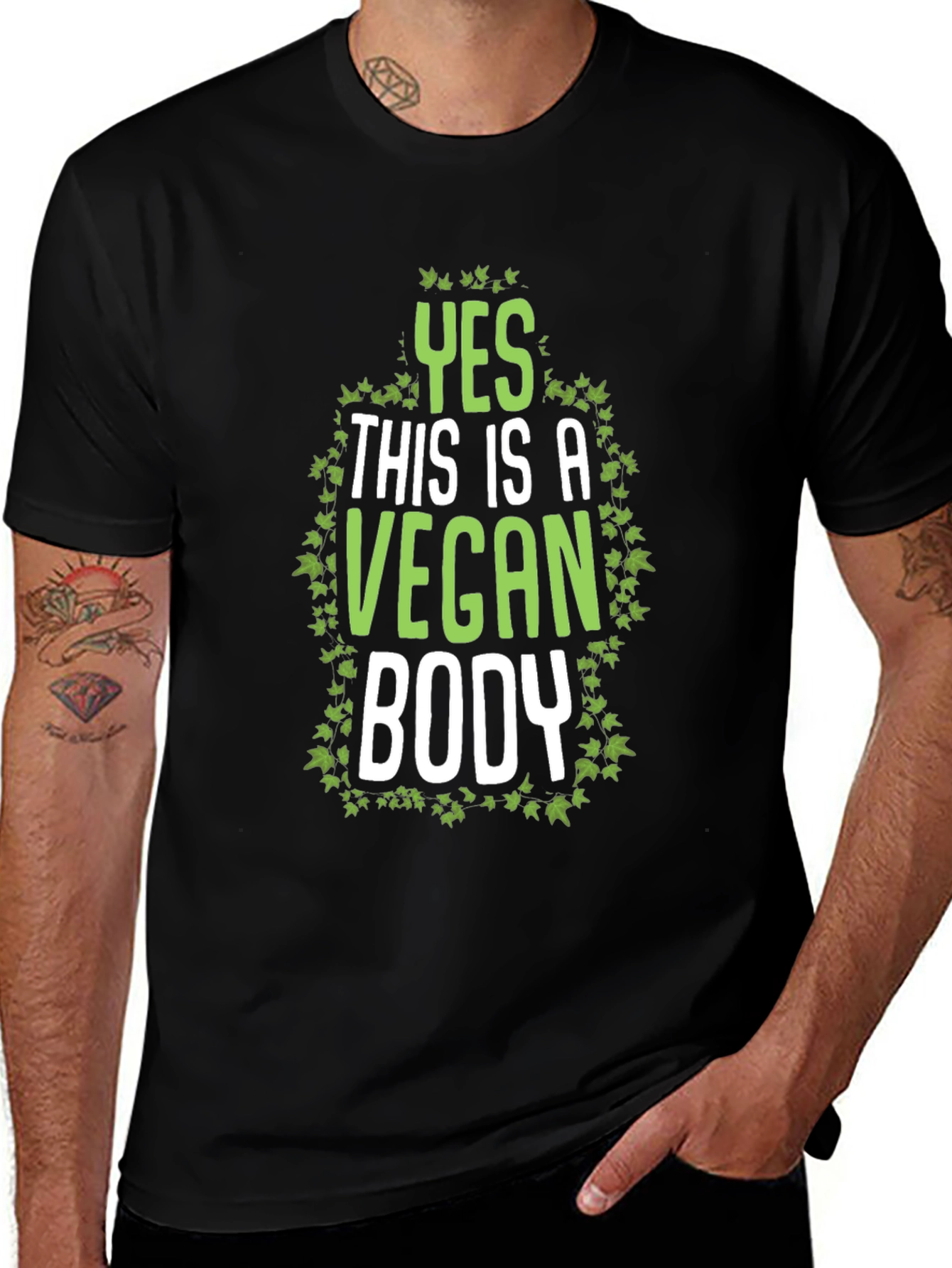 Vegan Body T-Shirt - Green Ivy Design