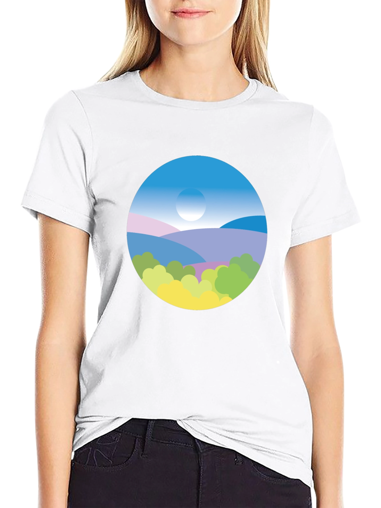 Nature Scene Graphic Tee - Black