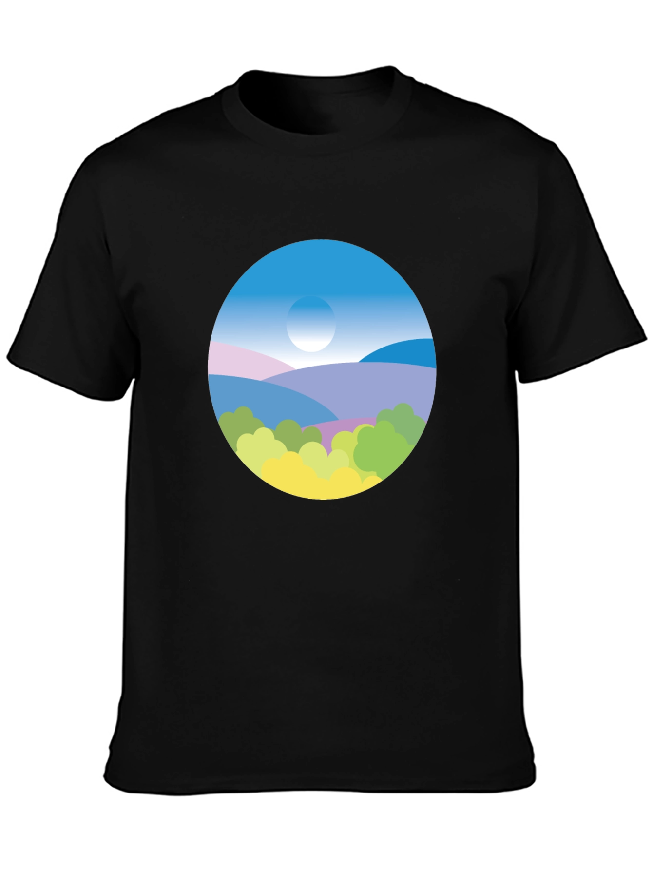 Nature Scene Graphic Tee - Black