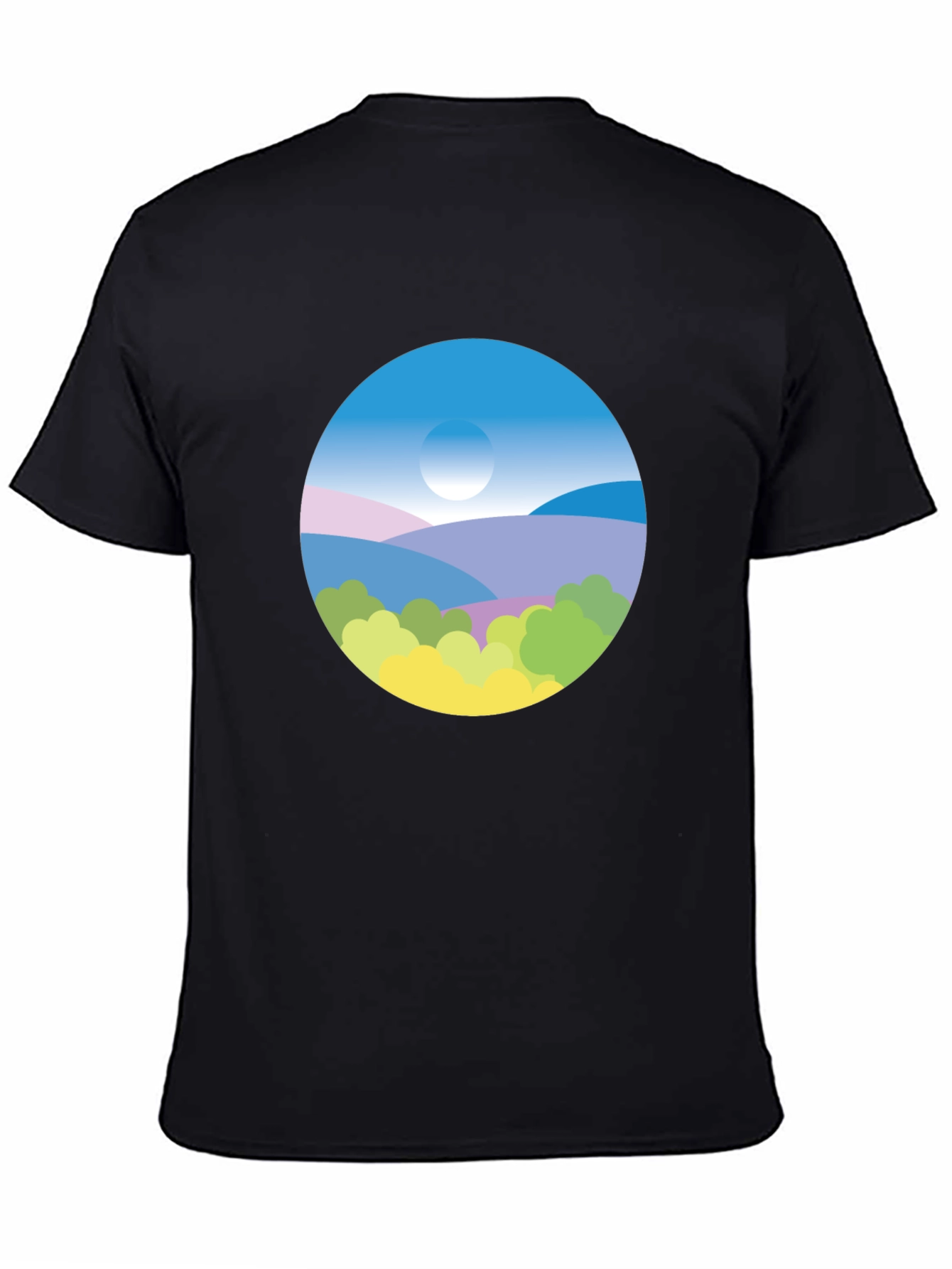 Nature Scene Graphic Tee - Black
