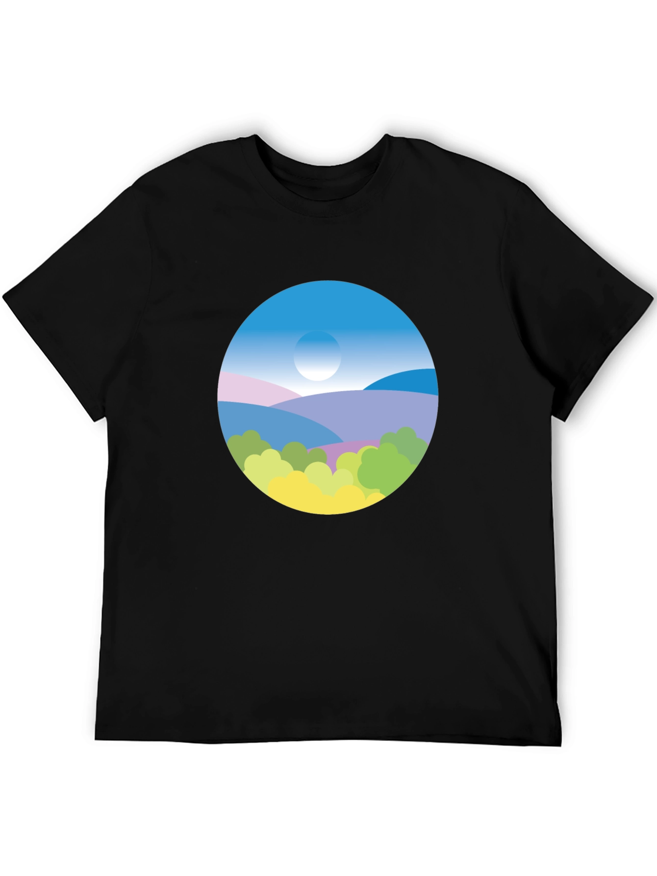 Nature Scene Graphic Tee - Black