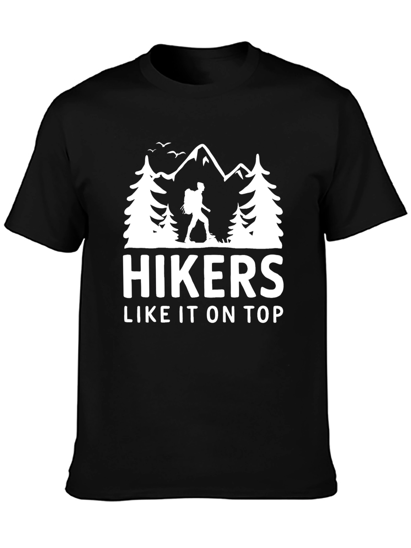 Hikers Like It On Top Black Graphic Tee