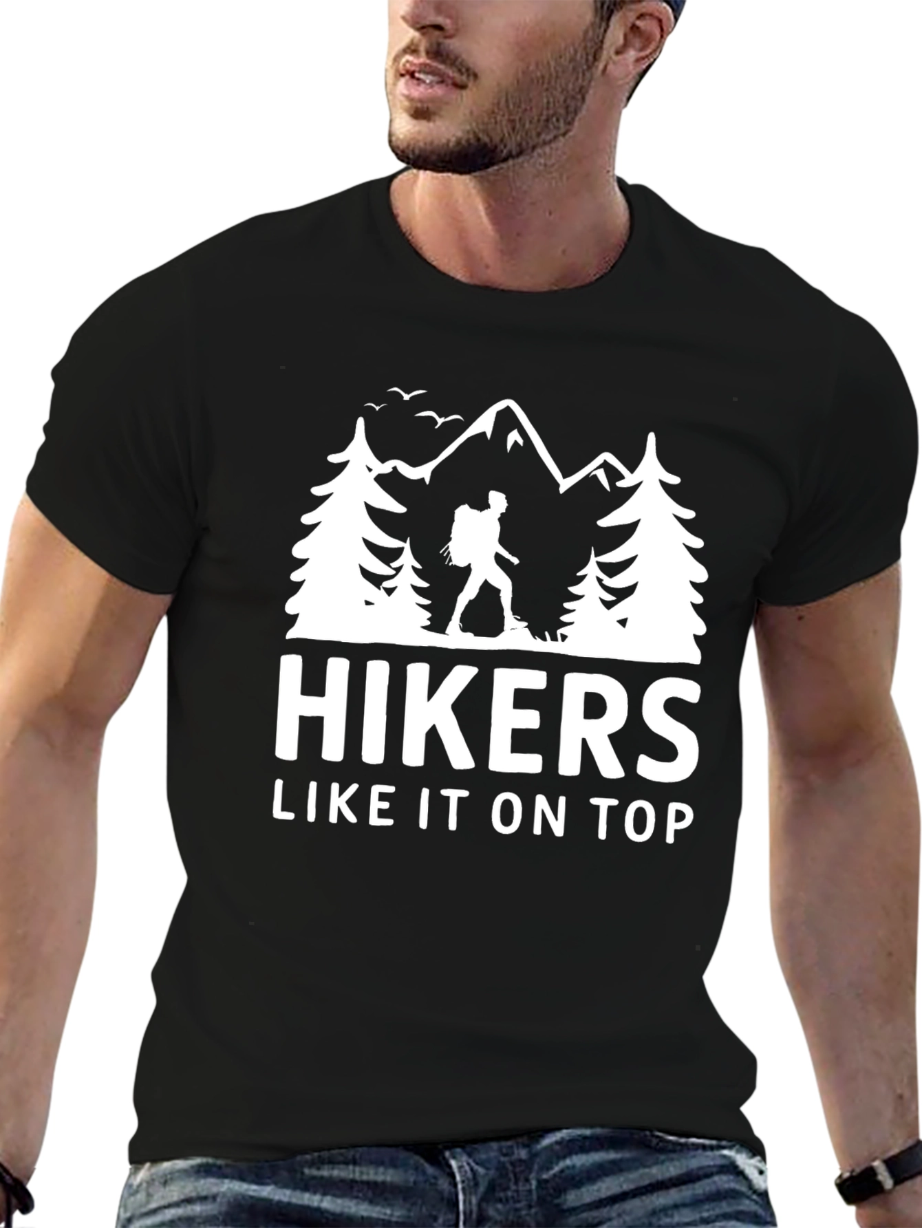 Hikers Like It On Top Black Graphic Tee