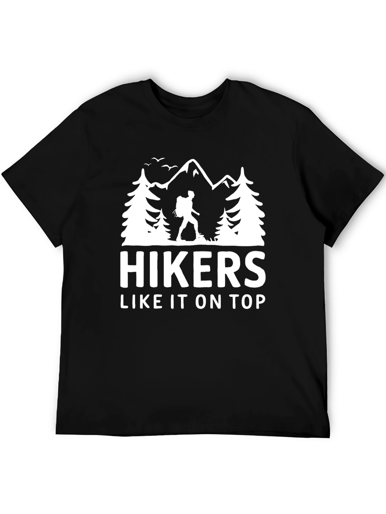 Hikers Like It On Top Black Graphic Tee