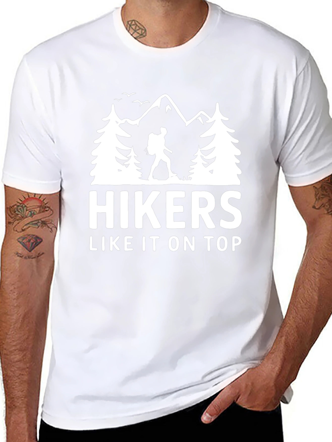 Hikers Like It On Top Black Graphic Tee