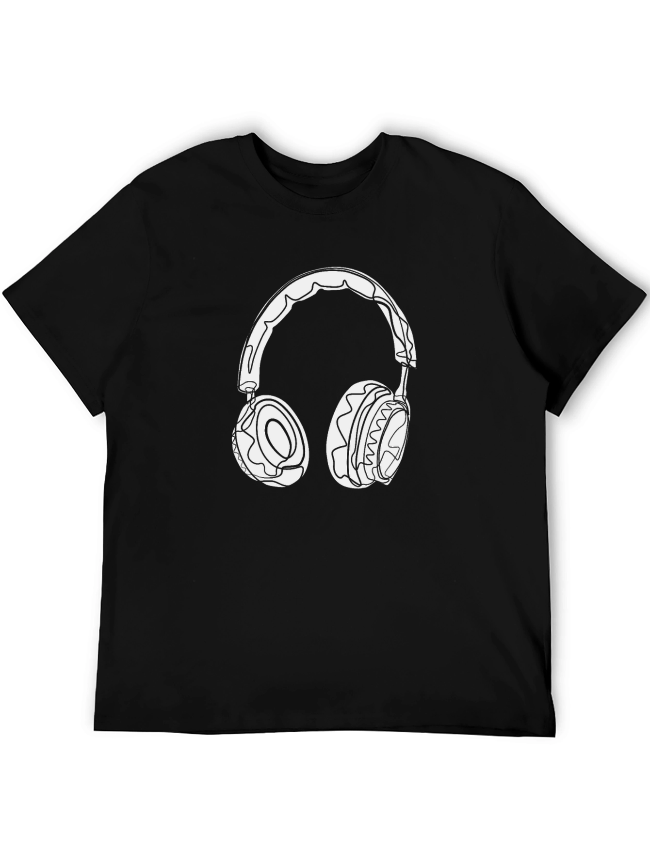 Headphones Graphic Black T-Shirt