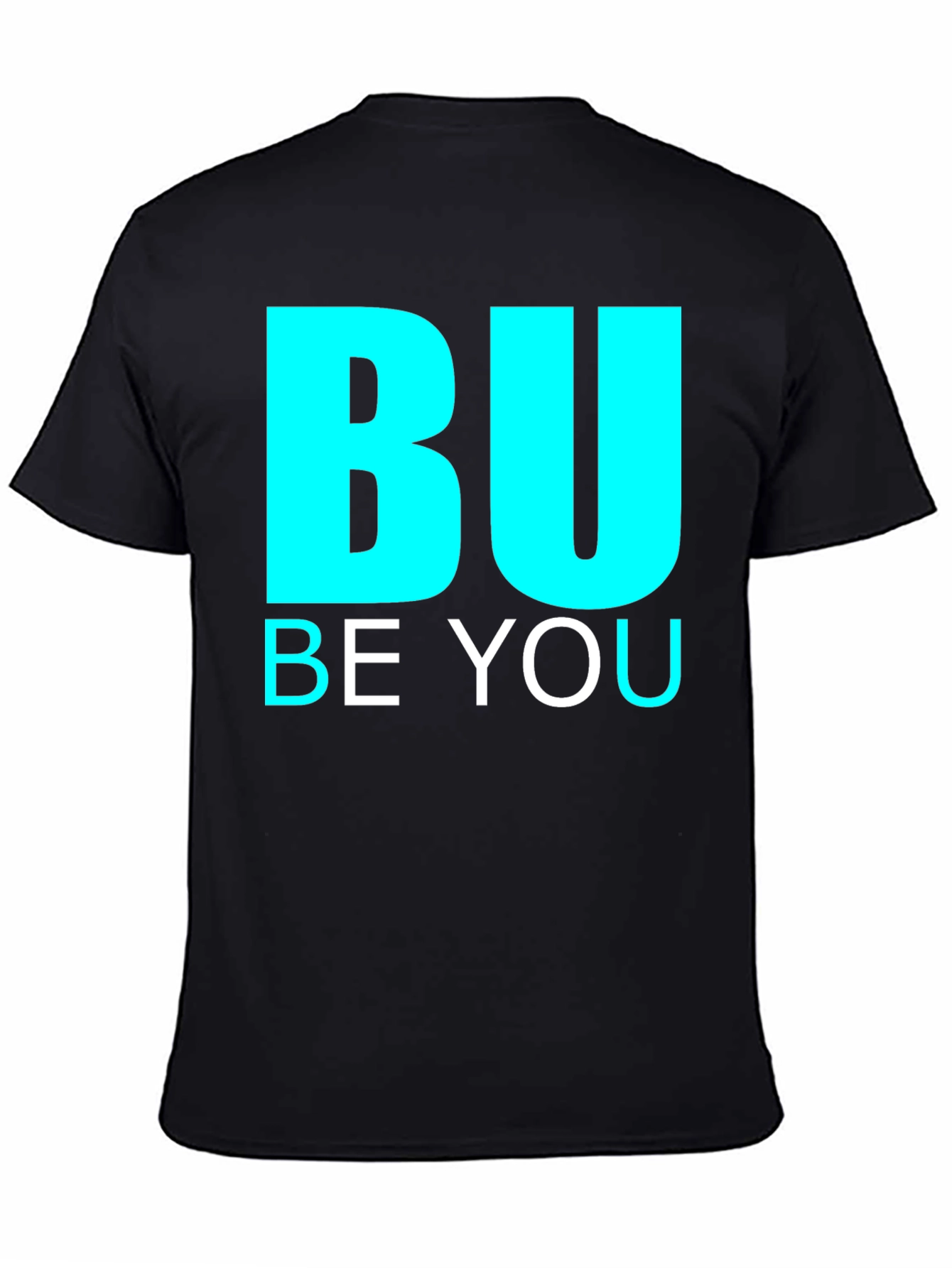 BU Be You Graphic Print Black Tee