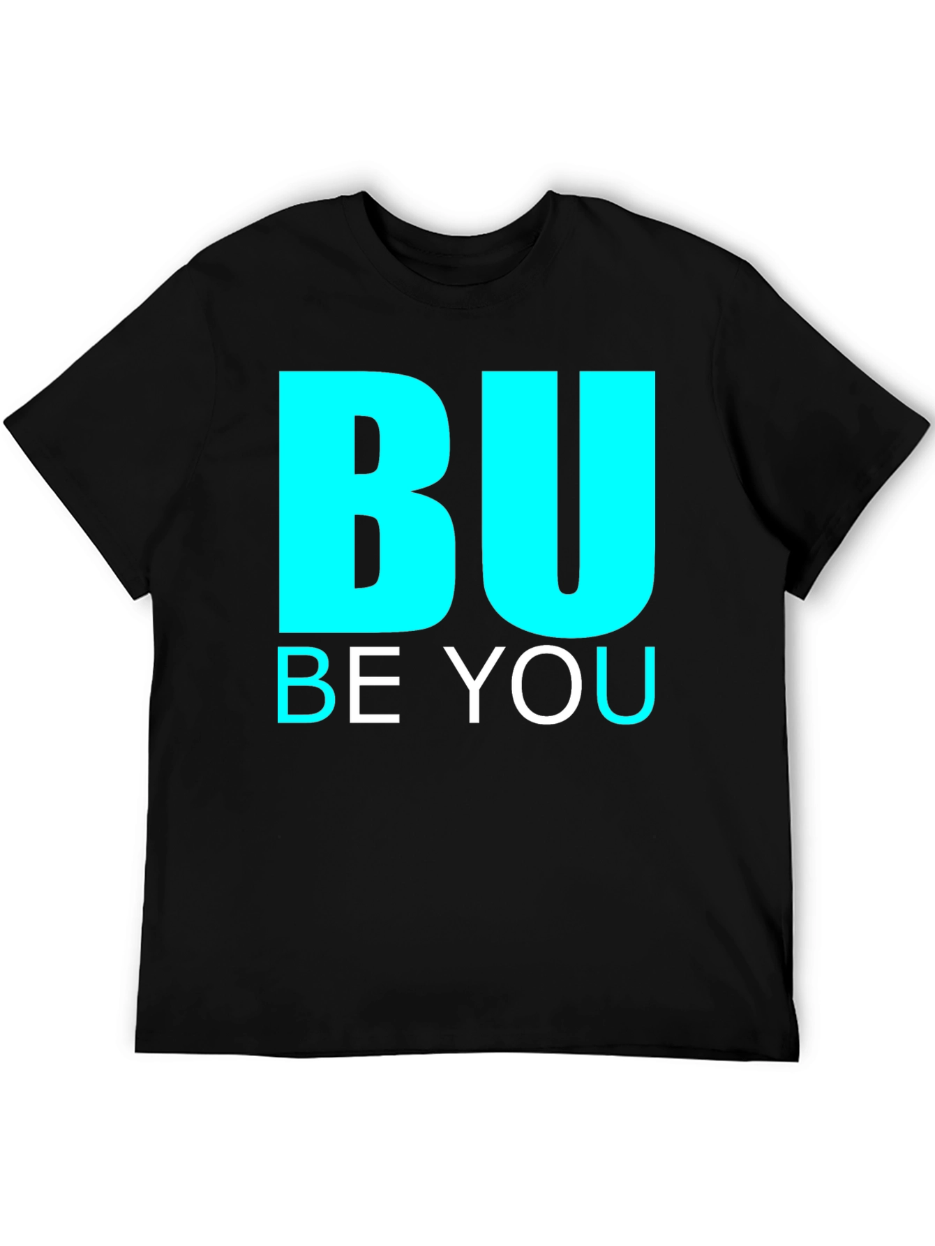 BU Be You Graphic Print Black Tee