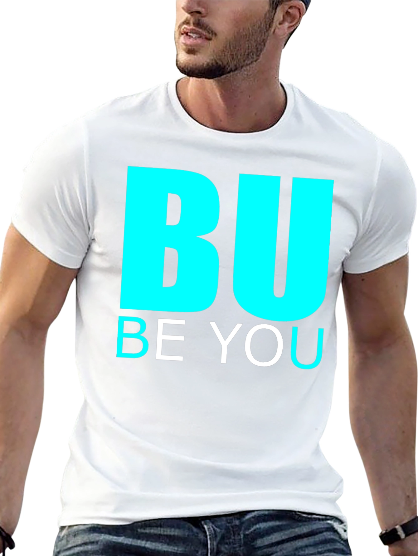 BU Be You Graphic Print Black Tee