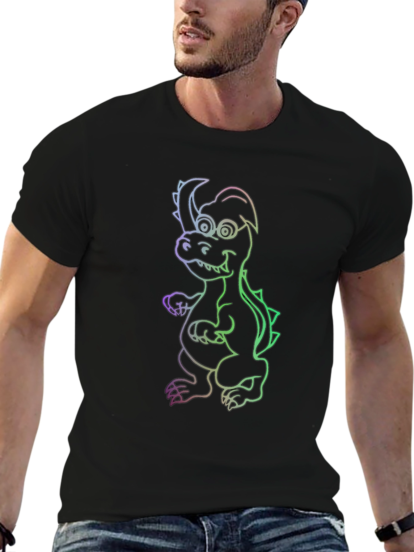 Cool Dragon Graphic Black T-Shirt