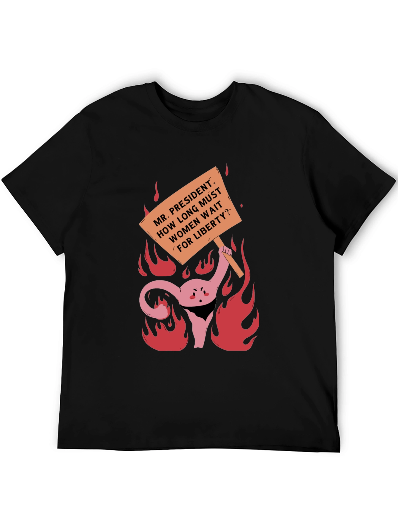 Feminist Rights Protest T-Shirt: Uterus on Fire!