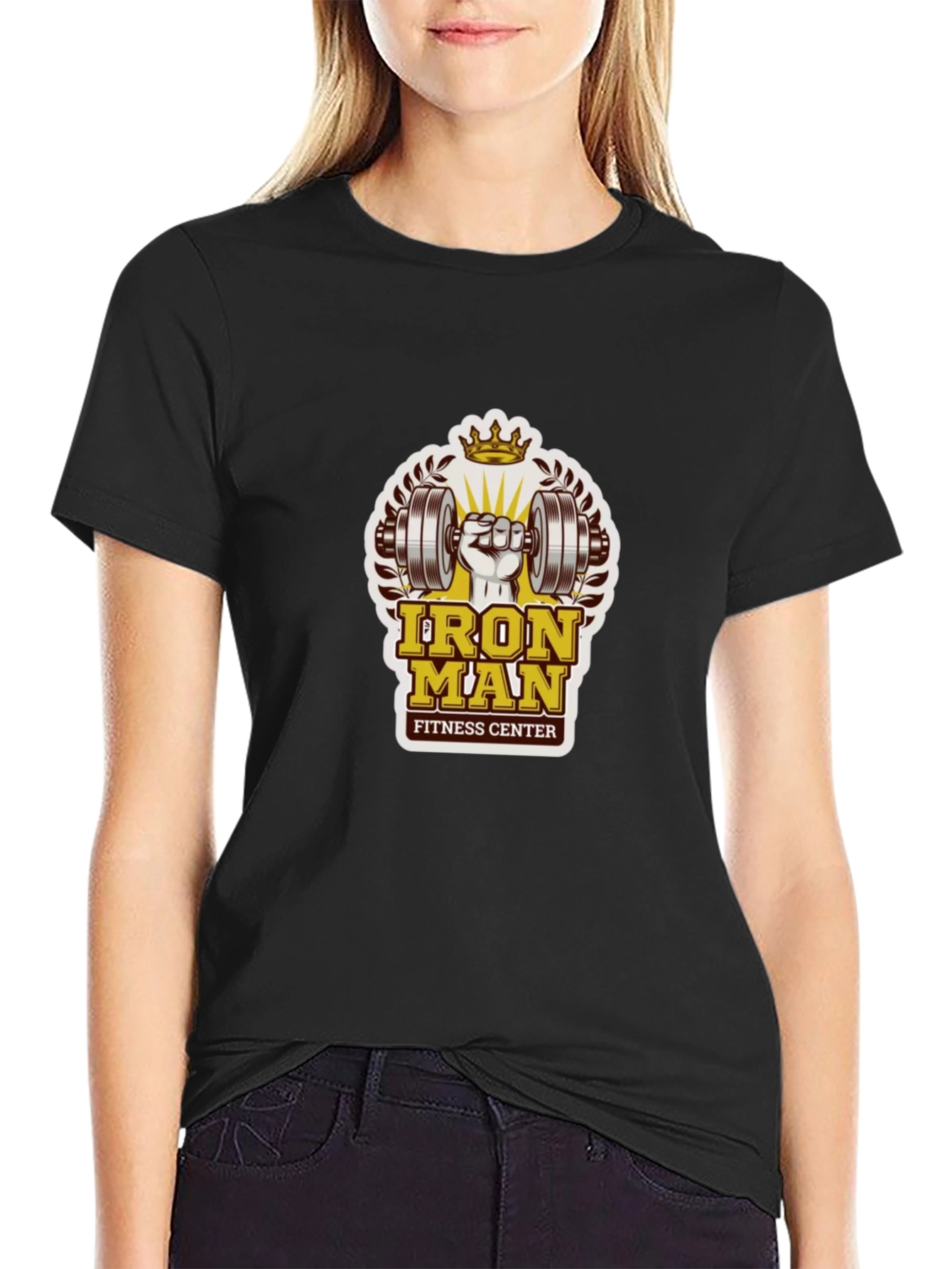 Iron Man Fitness Center Black T-Shirt