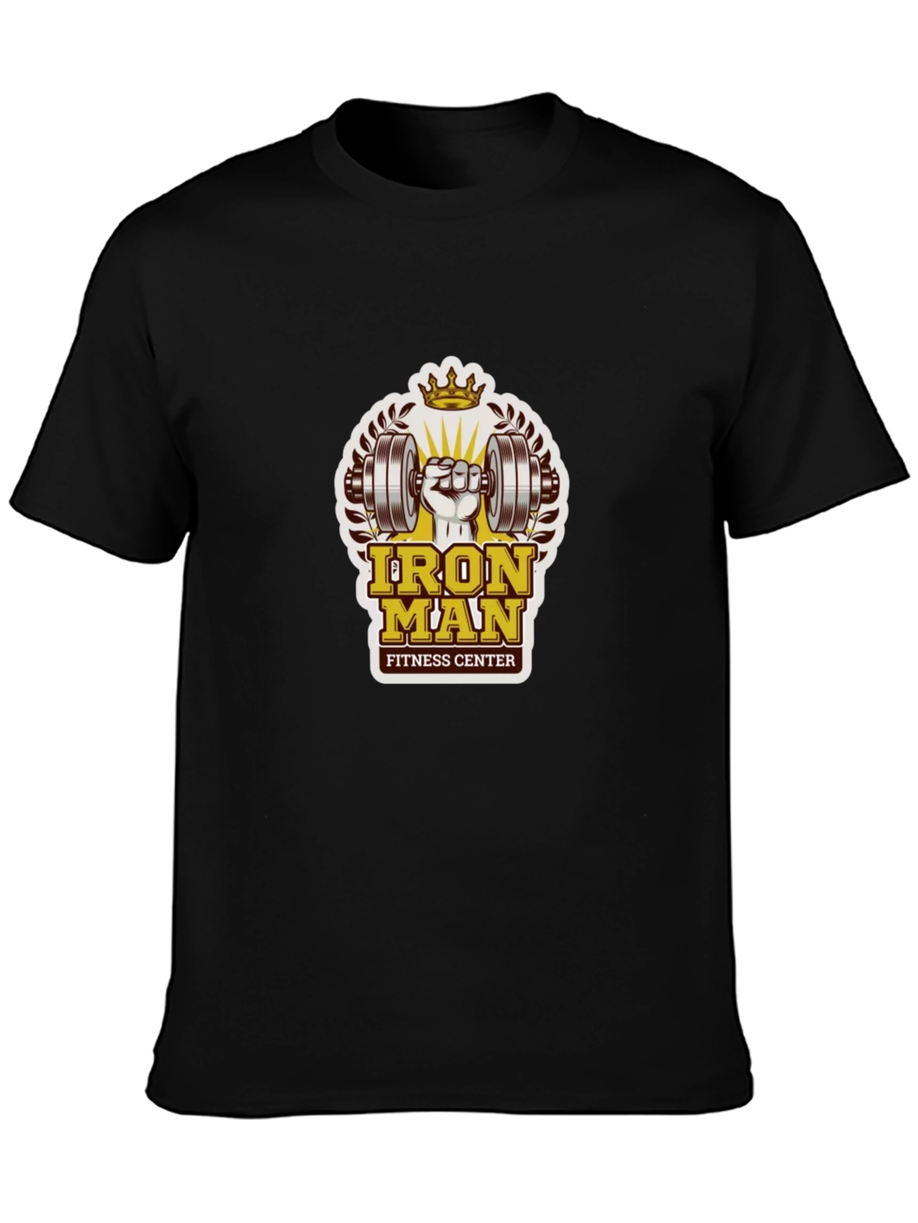 Iron Man Fitness Center Black T-Shirt