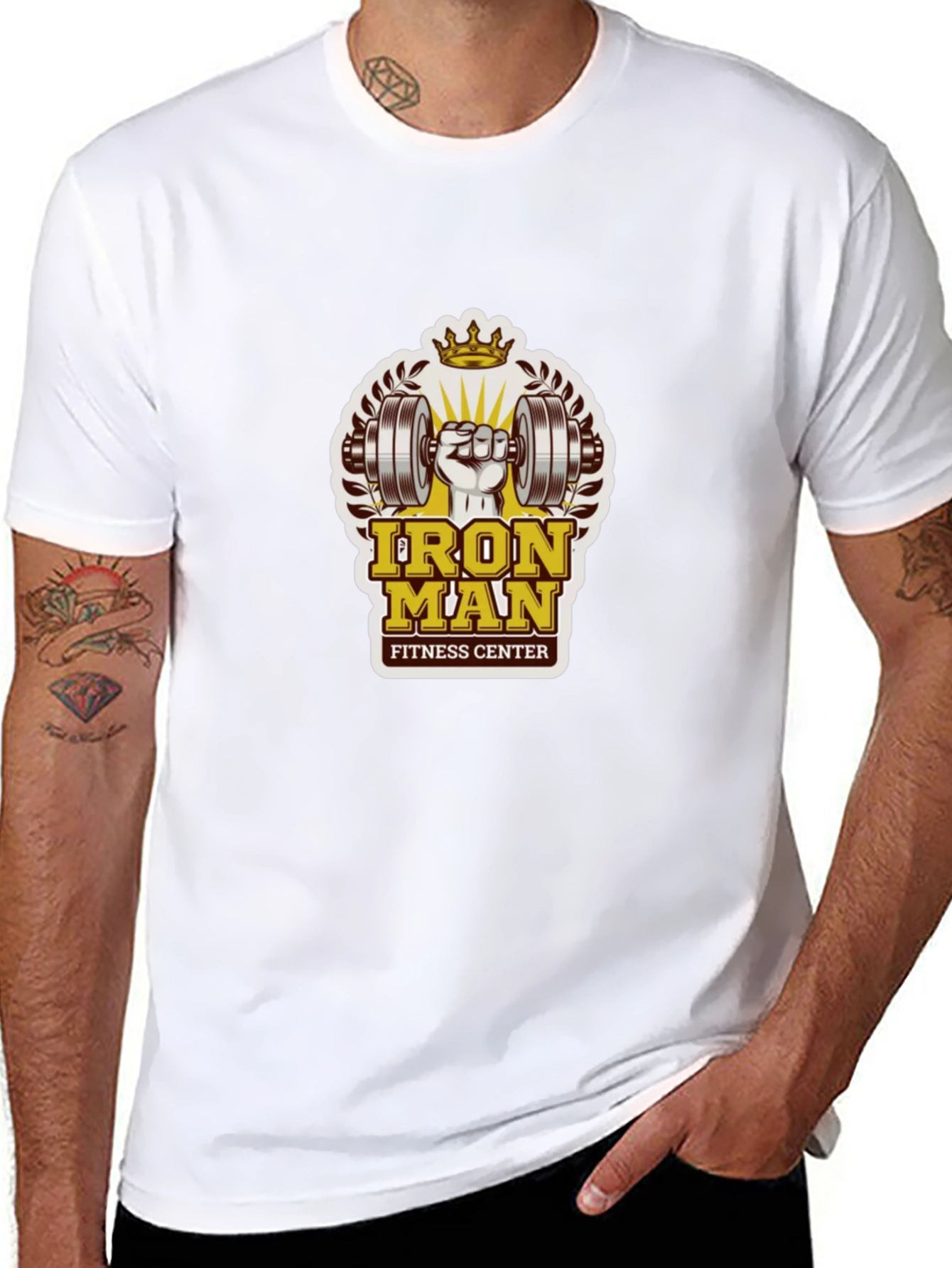 Iron Man Fitness Center Black T-Shirt